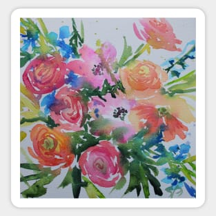 Summer Splash Watercolor Painting Sticker